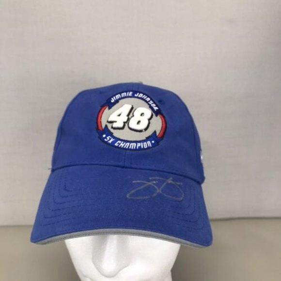 Jimmie Johnson #48 NASCAR Sprint Cup Series 5x Champion Lowes Hat Autographed - Picture 2 of 12